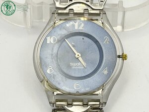 BA0701941　△ ジャンク SWATCH スウォッチ QZ QUARTZ ブルー系文字盤 2針 デイト レディース腕時計 リューズ不良 現状品