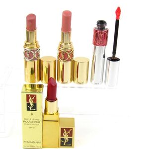 イヴ・サンローラン 口紅等 ヴォリュプテ他 4点セット まとめて コスメ PO レディース YVES SAINT LAURENT