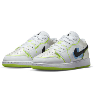 ナイキ 25cm エア ジョーダン 1 ロー GS ホワイト イエロー 税込定価13200円 NIKE AIR JORDAN 1 LOW SE (GS) キッズ レディース