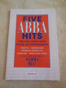 ★美品★楽譜★FIVE　ABBA　HITS★MAMMA　MIA！★５曲収納楽譜★マンマミーア★