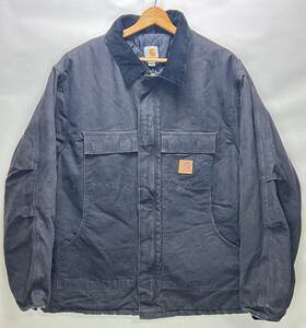 CARHARTT カーハート　ダック地 ワークジャケット◆2XL◆中綿入り◆ブラック◆USA古着◆USA購入