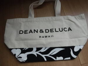 税不要特価 新品 正規品!DEAN＆DELUCA ディーン＆デルーカ ハワイ限定 花柄 ハイビスカス柄 大きめロゴ トートバッグ♪エコバッグ23