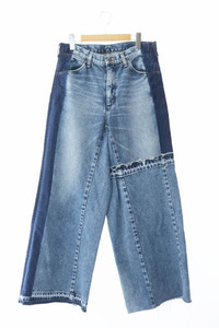 ラングラー WRANGLER REMAKE PANTS リメイク ワイド デニム パンツ WM1864 M 青 ブルー ブランド古着ベクトル 中古240425 メンズ