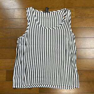 FOREVER 21 フォーエバー21 タンクトップ ストライプ USA製 S 100%VISCOSE 古着