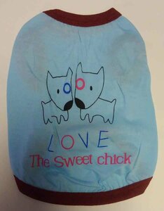 小型犬用★「LOVE THE SWEET CHICK」のTシャツ　2号サイズ