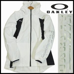 新品 1円～ オークリー フーディ ウィンドウォーム ジップジャケット L 白 STRIKING WIND WARM JK 防風 保温 撥水 OAKLEY メンズ 【B3838】