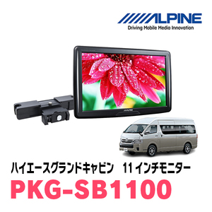 ハイエースグランドキャビン用　アルパイン / PKG-SB1100　11インチ・ヘッドレスト取付け型リアビジョンモニター