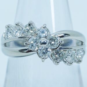 ★1円〜★1.00ct PT900 5.4g ♯11 鑑定付 大粒天然ダイヤモンド Natural Diamond Platinum プラチナ 白金 Ring Jewelry 新品仕上 指輪