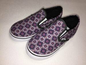 VANS Kids スリッポン ピンク/紫/花柄 15～16cm? アメリカ企画限定!! バンズ キッズ SLIPON 