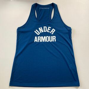 アンダーアーマー underarmor タンクトップ長め レディースLネイビー未使用1回洗濯済 速乾性 ドライ トレーニング エクササイズ ヨガ ラン