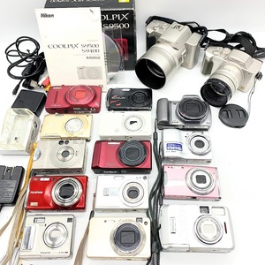 【AF-10】Panasonic　CASIO　SONY　Nikon　Canon　FUJIFILM　OLYMPUS　PENTAX　デジカメ　デジタルカメラ　おまとめ16台　箱付　現状品