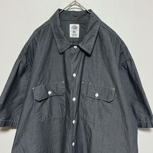 Dickies ディッキーズ　ワークシャツ 半袖シャツ シンプル無地　ロゴ　アメリカ古着　サイズXL