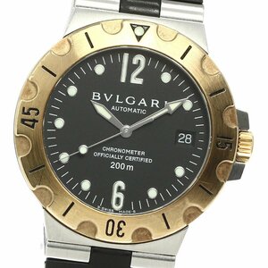 ベルト訳あり ブルガリ BVLGARI SD38SG ディアゴノ スクーバ YGベゼル デイト 自動巻き メンズ 箱・保証書付き_759477【ev15】