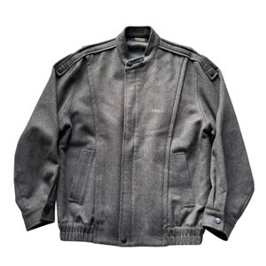 Pierre Balmain ピエールバルマン ヴィンテージ 上質 ウール キュプラ 100% 変形 ブルゾン ジャケット M グレー 古着 90s japanese label 