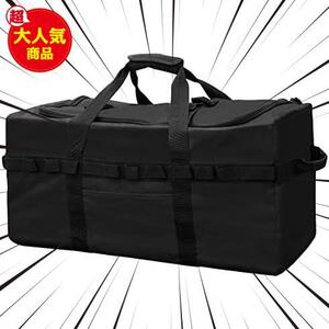 ★ブラック_Mサイズ65*35*35(H)cm★ 大型収納 トートバッグ キャンプバッグ 大型収納カバン ビッグバッグ 大容量アウトドアバッグ