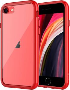 2305101☆ JEDirect iPhone SE 2020/2022 (第2/3世代) iPhone8 iPhone7 ケース 黄ばみなし バンパー 衝撃吸収 傷つけ防止 (レッド)