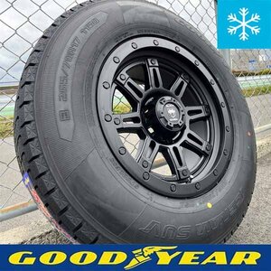 冬タイヤ 265/65R17 GOODYEAR ICENAVI SUV 17インチ 6穴 新品 タイヤホイールセット FJクルーザー ハマーH3 エスカレード マットブラック