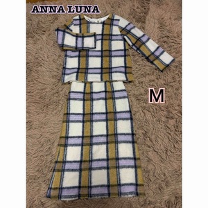 【美品】ANNA LUNA シャギーチェックセットアップ　M