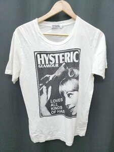 ◇ HYSTERIC GLAMOUR ヒステリックグラマー プリント 半袖 Tシャツ カットソー サイズS オフホワイト レディース P