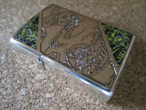 ZIPPO 『風神雷神 神話』2008年2月製造 古物 日本昔話 掛け軸 屏風 風雷 シルバー オイルライター ジッポ－ 廃版激レア