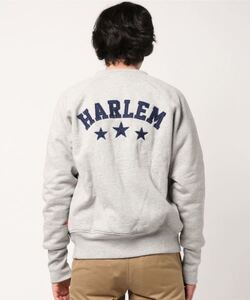 TMT x RUSSELL ATHLETIC PRO COTTON STADIUM JACKET HARLEM サイズL GRAY ティーエムティー ラッセルアスレティック スタジャン