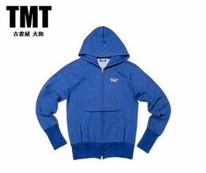 #古着屋大和 送料無料 芸能人着用ブランド TMT ヴィンテージ加工 インディゴブルー カリフォルニア チェーンステッチ パーカー L 日本製