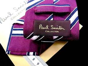 ♪:.*:1937【美品】ポールスミス コレクション【Paul Smith】高級ジョイコックス製【ストライプ 柄】 ネクタイ