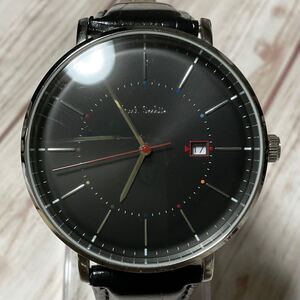 【電池新品/ベルト新品】Paul Smith TRACK WATCH ポールスミス メンズ ウォッチ クォーツ式 腕時計 本革レザー ベルト ブラック