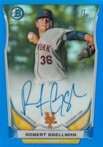 2014 BOWMAN CHROME Robert Gsellman RC Auto BLUE REFRACTOR #/150 横浜DeNA 来日外国人 ロバート・グセルマン直筆サインカード