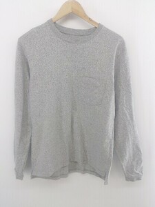 ◇ green label relaxing UNITED ARROWS 胸ポケット付き 長袖 Tシャツ カットソー サイズ S グレー メンズ E