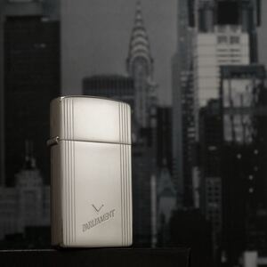 【 特別出品 】1円スタート 未使用 2002年 PARLIAMENT Silver Slim Zippo パーラメント シルバースリムジッポー