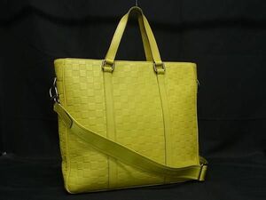 1円 ■極美品■ LOUIS VUITTON ルイヴィトン N41393 ダミエアンフィニ タダオ PM 2WAY ハンドバッグ ショルダー イエロー系 FE4805