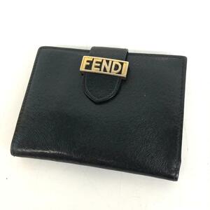 FENDI フェンディ 二つ折り財布 ブラック レディース ブランド カードケース お札入れ 小銭入れ コインケース レディース メンズ 小物