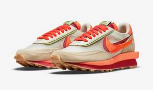 【新品 未使用 正規品】 SACAI × Nike × CLOT LDWaffle “Orange” 27.5cm