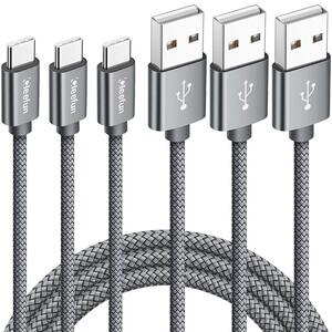 USB Type C ケーブル【1m 3本】CLEEFUN USB-A to USB-C 充電ケーブル 3A急速充電 QC3.0対応 高耐久 ナイロン編み タイプｃケーブル