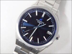 保証残有!! CASIO/カシオ◆OCEANUS オシアナス/OCW-T200S-1AJF◆タフソーラー 電波時計 ブラック文字板 デイト SS 3針モデル 冊子・元箱付