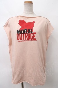 【USED】Vivienne Westwood / /MORAL OUTRAGEスクエアTシャツ 0S 薄ピンク 【中古】 Y-24-03-13-054-to-SZ-ZY