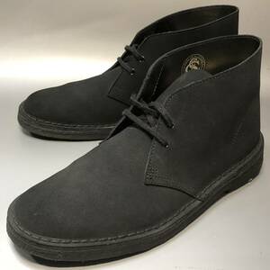 Clarks UK8 メンズ チャッカブーツ スエード 黒 ブラック クラークス 革靴 本革 レザー シューズ *管理BH42D848