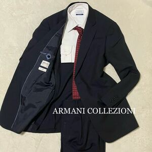 1円 【最高級ライン】 ARMANI COLLEZIONI アルマーニコレツィオーニ GIORGIO ジョルジオ スーツ セットアップ 縦縞 ストライプ 2B イタリア