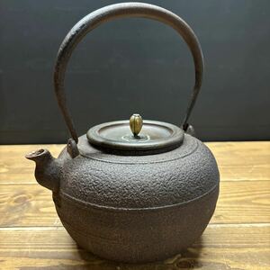 金龍堂造 鉄瓶 煎茶道具 銅蓋 茶道具 急須 湯沸 時代物 茶注 水漏れ無し　