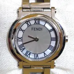 FENDI★良品箱付きレディース腕時計★FF柄シェル文字盤クアドロ送料無料