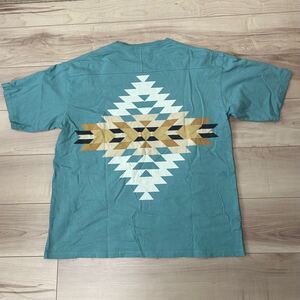 即決！PENDLETON ペンドルトン ビーミングbyビームス別注ネイティブ柄Tシャツ エメラルドグリーン Mサイズ 美中古品