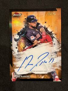 2024 Topps Finest Baseball Jose Ramirez Auto Orange /25