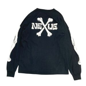 美品 NEXUS7 Ⅶ ネクサスセブン BONES ボーンズ 長袖Tシャツ ロンT POWELL パウエル OLD SKATE オールドスケート ブラック サイズM 