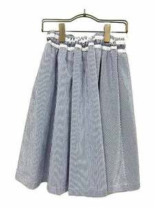 【中古】familiar ファミリア　スカート　160cm　ストライプ　フレアスカート　ジュニアサイズ＿s-0211-r28