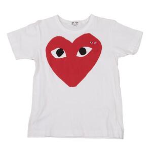 プレイ コムデギャルソンPLAY COMME des GARCONS ハートワッペン刺繍プリントTシャツ 白M