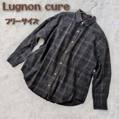 【Lugnoncure】ルノンキュールフリーサイズ長袖シャツチェック柄