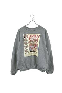 デザインGOOD 日本製 Captain Santa キャプテンサンタ スウェット プリント グレー系 メンズ サイズ M 6 衣A