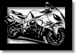 スズキ(SUZUKI) ハヤブサ GSX-1300Rの切り絵　【A4サイズ】[B4-011]