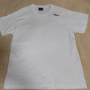 Tシャツ　ellesse　エレッセ　Lサイズ　綿100％　ホワイト　白　半袖　丸襟　送料無料　匿名配送